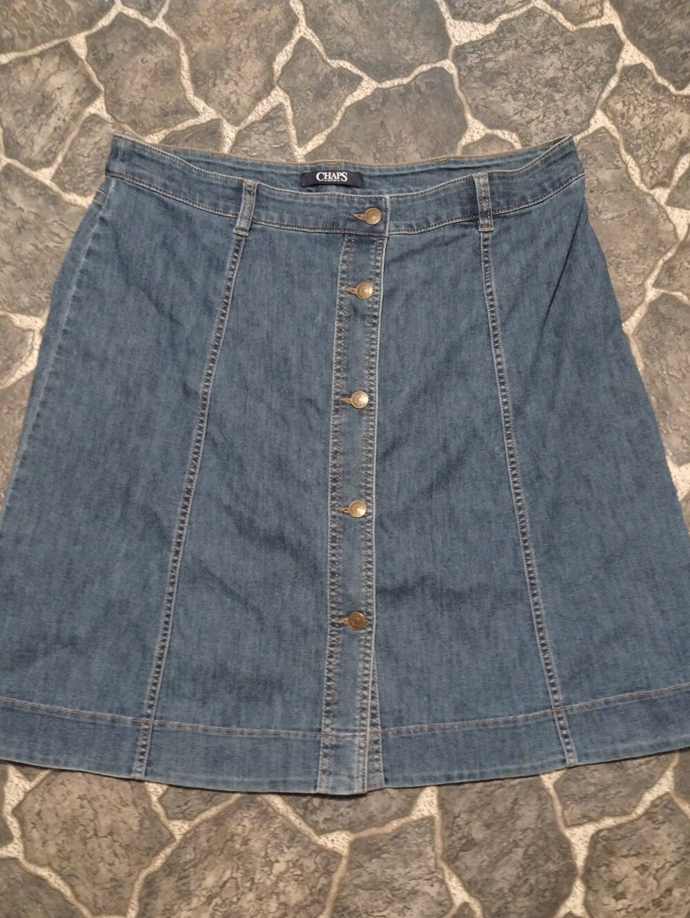 Ralph Lauren Chaps A line Denim Skirt plus size 16 VINTAGE